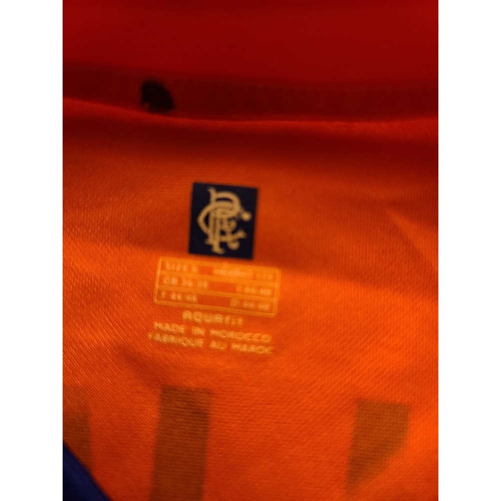 Vintage Diadora Glasgow Rangers FC Men's Jersey Orange 2002-03 V-Neck Away Kit S - Picture 4 of 13